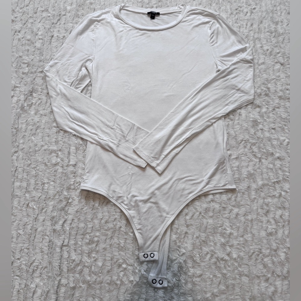 Express White Long Sleeve Bodysuit